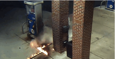 Man Tries To Kill A Spider By Setting Fire To A Gas Pump (2 gifs)