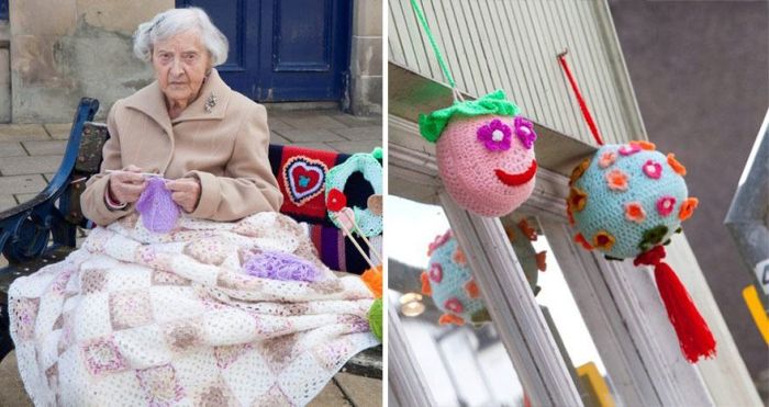 This Town Is Getting Yarn Bombed By A 104 Year Old Woman (6 pics)