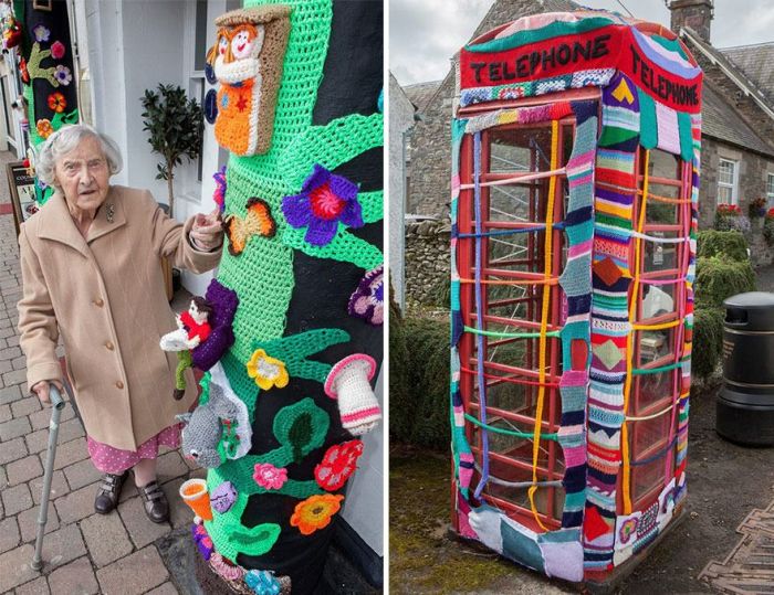 This Town Is Getting Yarn Bombed By A 104 Year Old Woman (6 pics)