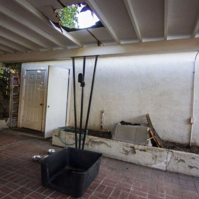 Giant Bundle Of Weed Comes Crashing Through A Family's Roof (2 pics)