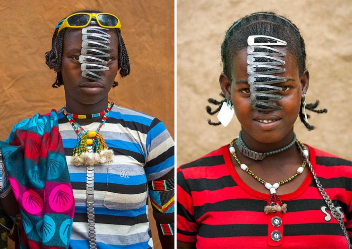Ehtiopian Tribes Use Trash To Create Cool Headwear (12 pics)