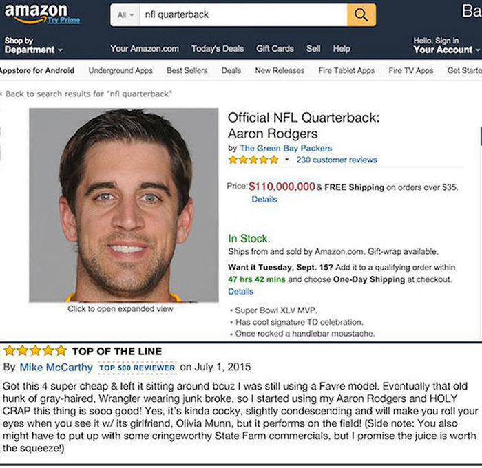 If People Could Review NFL Quarterbacks On Amazon (13 pics)