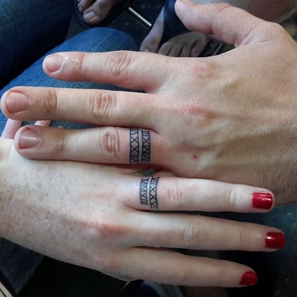These Brave Couples Decided To Ditch The Wedding Rings And Get Tattoos Instead (25 pics)