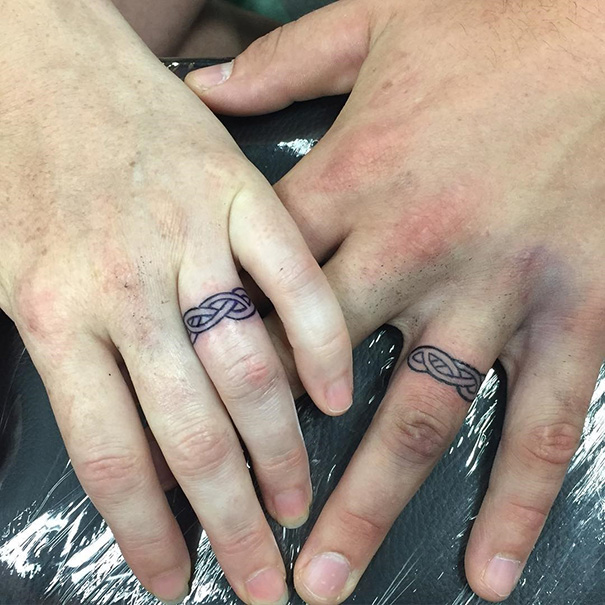 These Brave Couples Decided To Ditch The Wedding Rings And Get Tattoos Instead (25 pics)