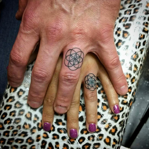 These Brave Couples Decided To Ditch The Wedding Rings And Get Tattoos Instead (25 pics)