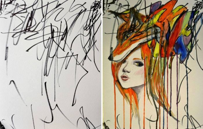 Mom Transforms 2 Year Old Daughter's Scribbles Into Art Masterpieces (5 pics)