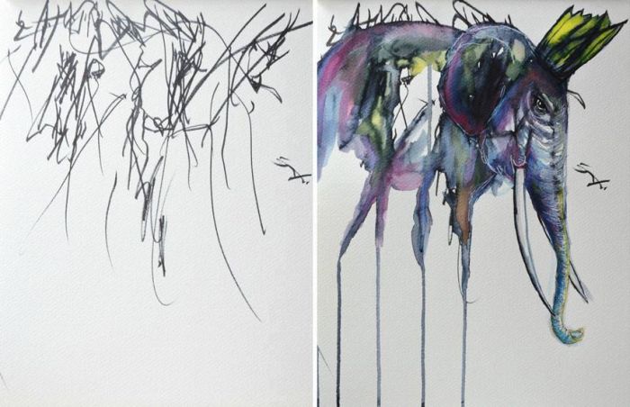 Mom Transforms 2 Year Old Daughter's Scribbles Into Art Masterpieces (5 pics)