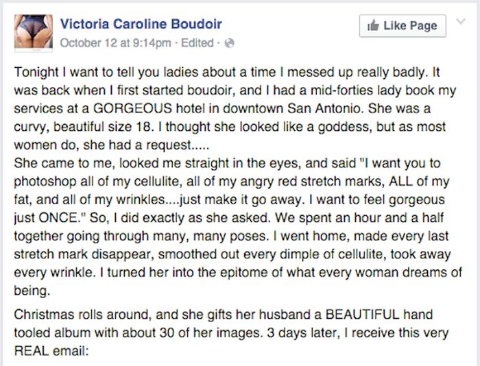 Husband Writes Tear Jerking Letter To The Woman Who Photoshopped His Wife (3 pics)