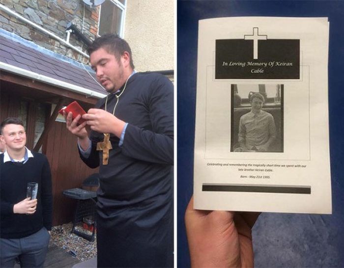 Friends Hold A Funeral For Man They Lost To A Relationship (8 pics)