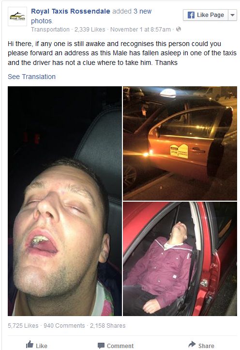 Guy Passes Out In The Back Of A Taxi And Wont Wake Up (5 pics)