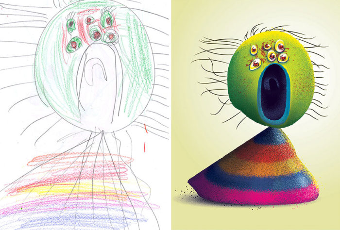 Artists Turns Kids' Monster Doodles Into Works Of Art (26 pics)