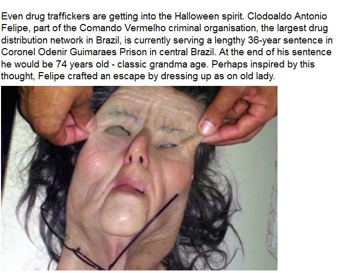 Drug Trafficker Disguises Himself As An Old Lady And Attempts A Prison Break (4 pics)