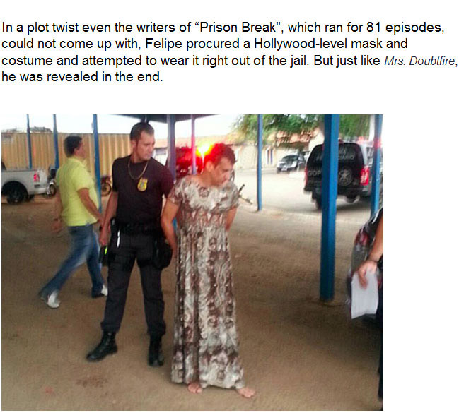 Drug Trafficker Disguises Himself As An Old Lady And Attempts A Prison Break (4 pics)