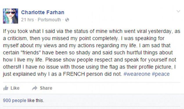 Woman Reveals Her Reason For Not Changing Her Profile Picture To Support Paris (7 pics)