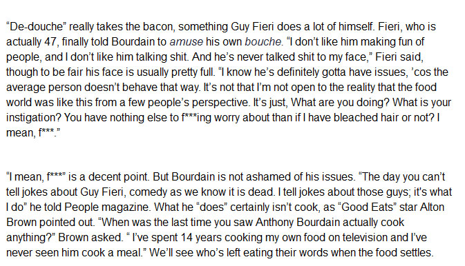The Feud Between Guy Fieri And Anthony Bourdain Continues To Heat Up (2 pics)
