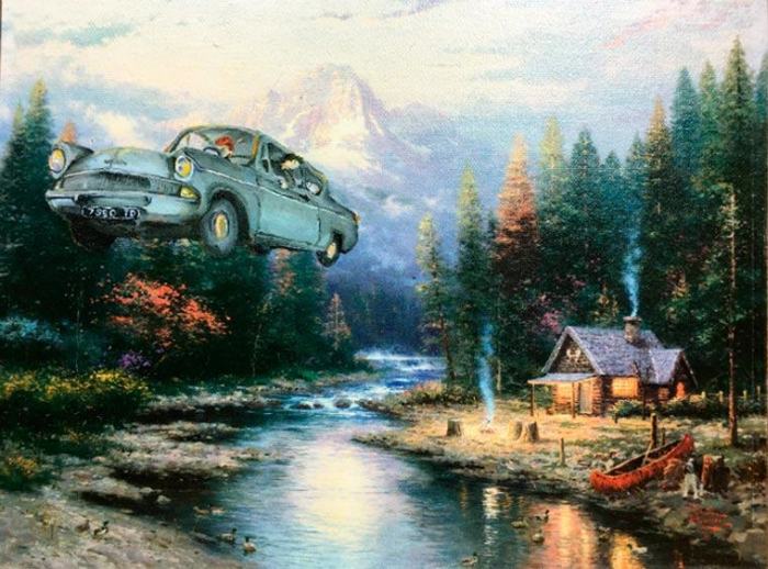 Artist Adds Awesome Pop Culture References To Thrift Store Paintings (21 pics)