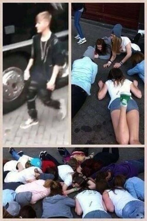 Justin Bieber Fans Literally Kiss The Ground He Walks On (3 pics)