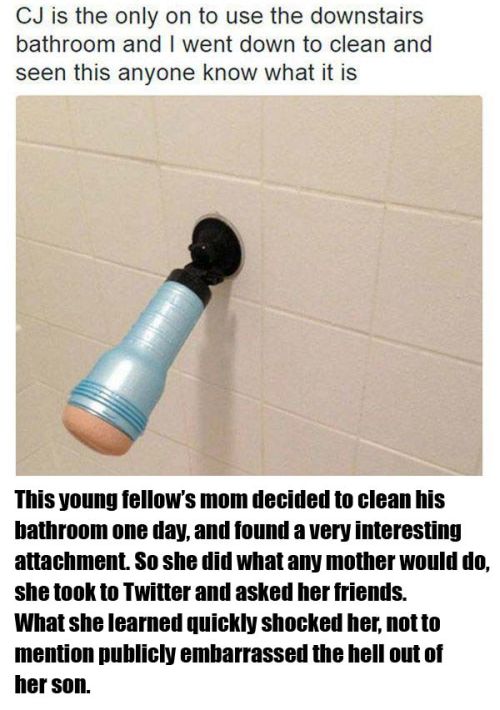 Mom Discovers Something Very Awkward On Her Son’s Bathroom Wall (4 pics)