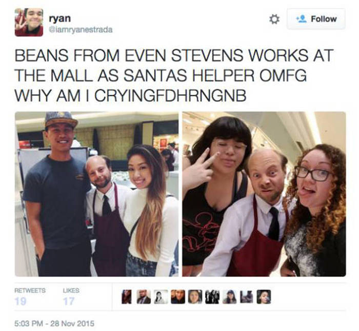 Beans From Even Stevens Now Works As Santa's Helper At A Mall (10 pics)
