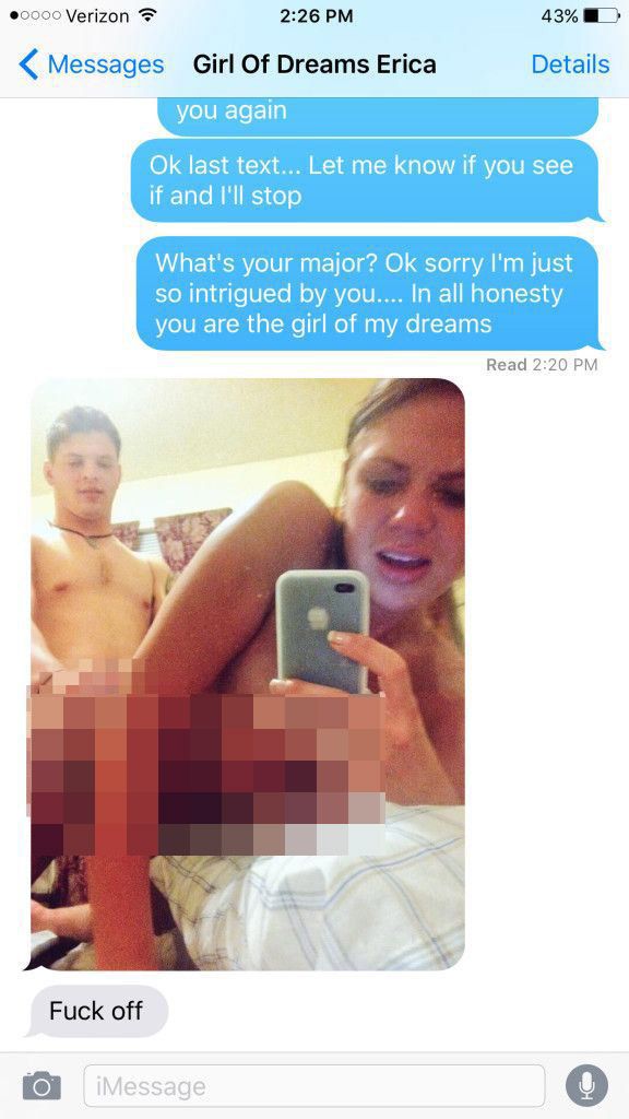 Girl Has A Brutal Response For Guy That Won't Leave Her Alone (3 pics)
