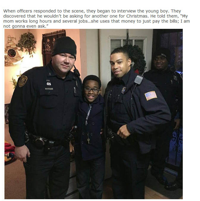 Two Police Officers Stepped Up When This Young Boy’s Xbox Got Stolen  (4 pics)