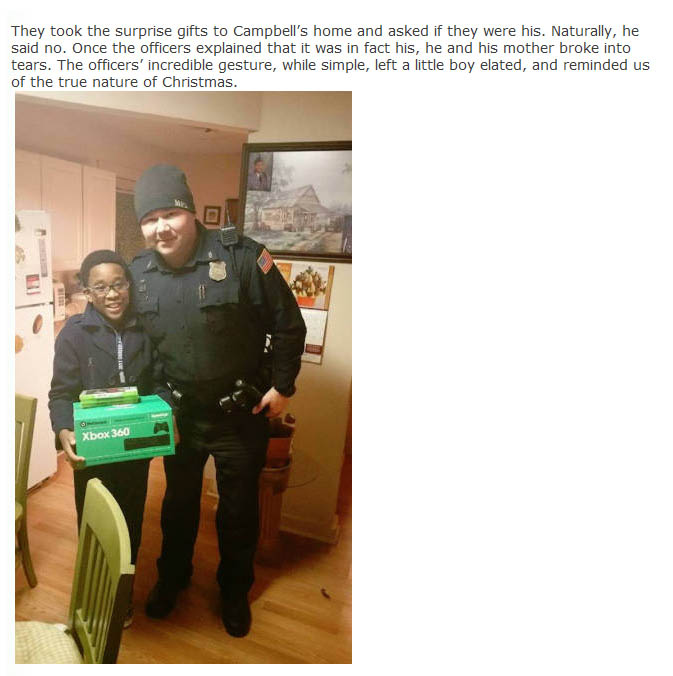 Two Police Officers Stepped Up When This Young Boy’s Xbox Got Stolen  (4 pics)