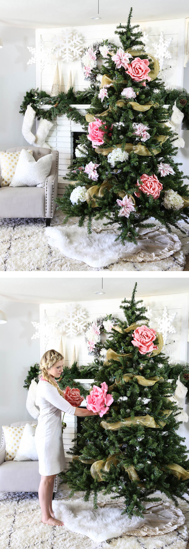 People Are Making Their Christmas Trees Beautiful By Using Flowers (23 pics)