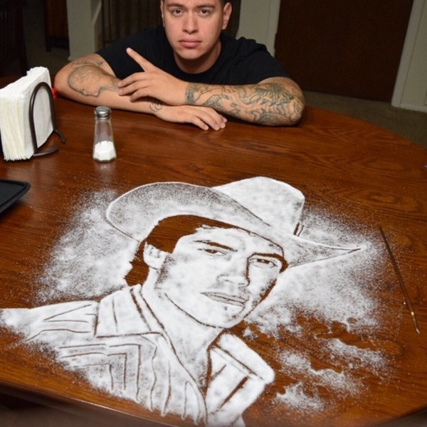 Rob Ferrel Makes Amazing Celebrity Portraits Out Of Salt (10 pics)