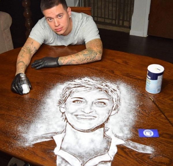 Rob Ferrel Makes Amazing Celebrity Portraits Out Of Salt (10 pics)