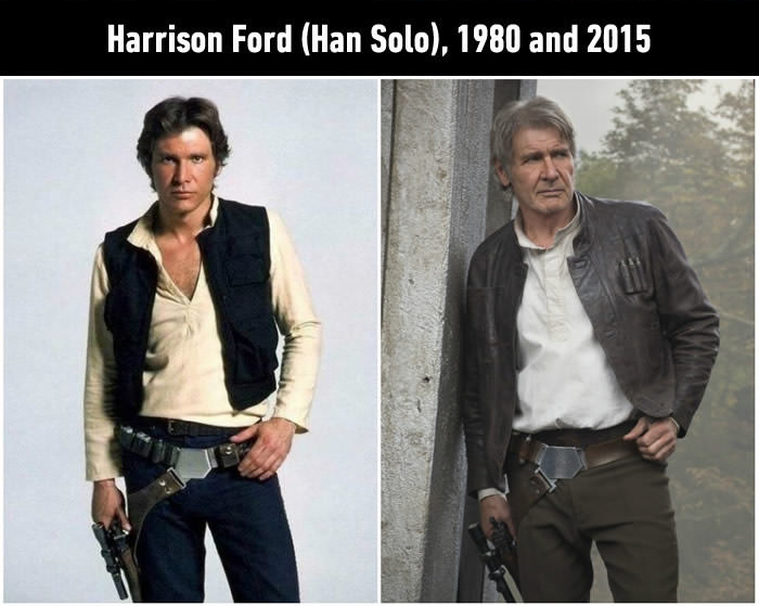 Iconic Star Wars Characters Back In The Day And Today (12 pics)