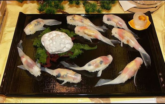 How To Make Sushi Look Like Real Life Koi In Just A Few Steps (15 pics)
