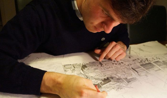 Artist Uses His Incredible Memory To Draw Detailed Cityscapes (14 pics)