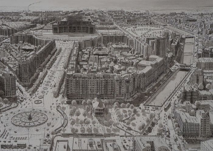 Artist Uses His Incredible Memory To Draw Detailed Cityscapes (14 pics)