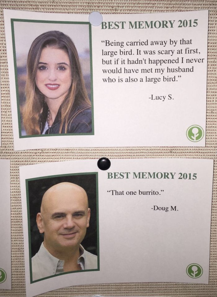 Someone Put Fake Best Memories Of 2015 On A Community Bulletin Board (9 pics)