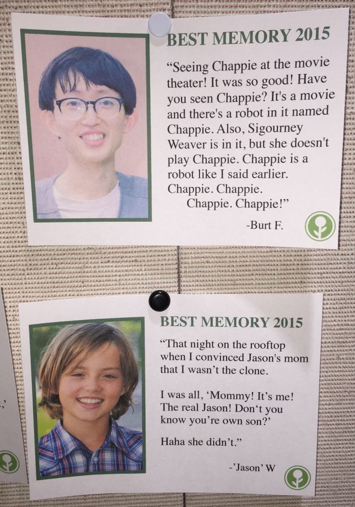Someone Put Fake Best Memories Of 2015 On A Community Bulletin Board (9 pics)