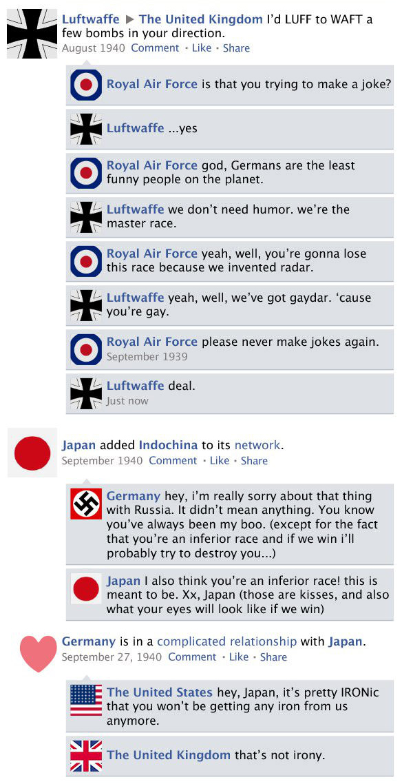 What Facebook Would Look Like If Social Media Was Around During World War II  (9 pics)