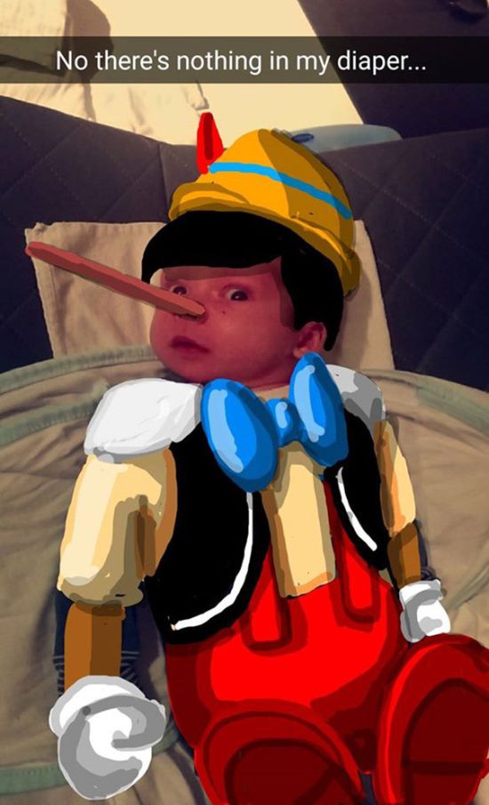 Dad Creates Epic Masterpieces By Doodling On His Baby’s Snapchat Pics (20 pics)