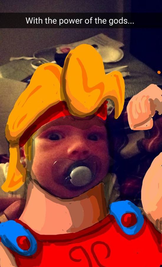 Dad Creates Epic Masterpieces By Doodling On His Baby’s Snapchat Pics (20 pics)