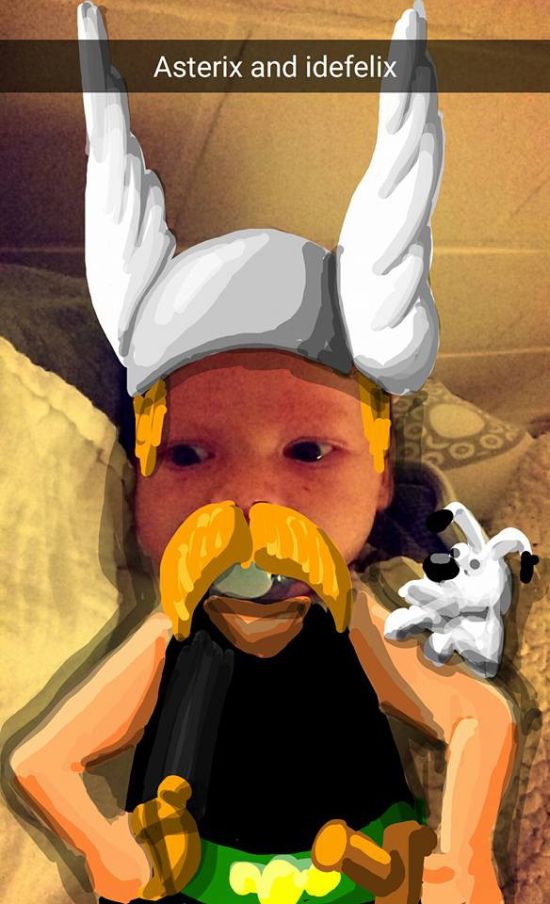 Dad Creates Epic Masterpieces By Doodling On His Baby’s Snapchat Pics (20 pics)