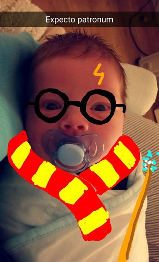 Dad Creates Epic Masterpieces By Doodling On His Baby’s Snapchat Pics (20 pics)
