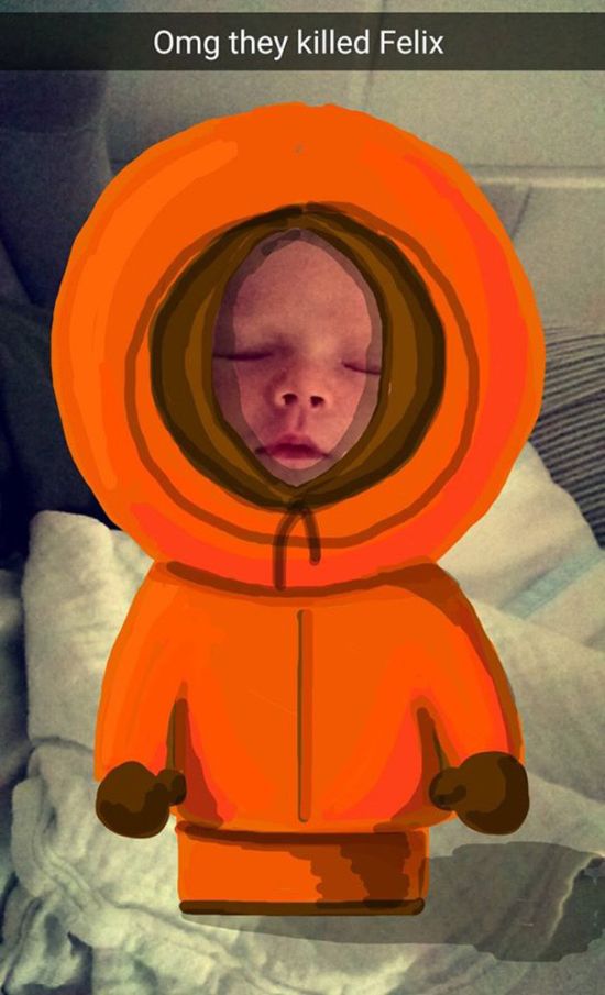 Dad Creates Epic Masterpieces By Doodling On His Baby’s Snapchat Pics (20 pics)