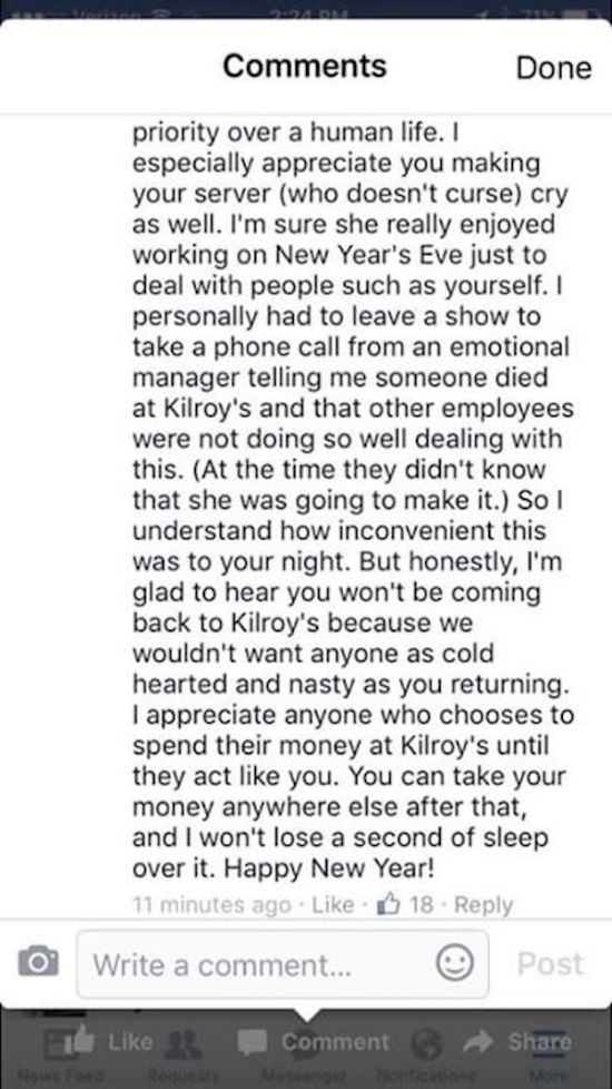 Restaurant Manager Puts Obnoxious Customer In Her Place On Facebook (4 pics)