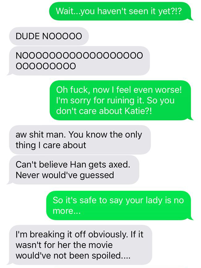Star Wars Got Spoiled For This Guy Thanks To His Cheating Girlfriend (4 pics)