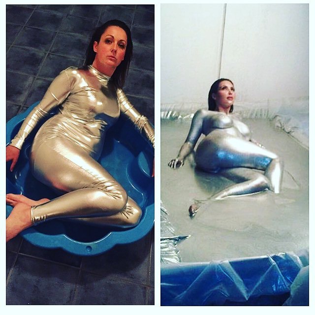 This Woman Recreated Iconic Celebrity Photos With Hilarious Results (36 pics)