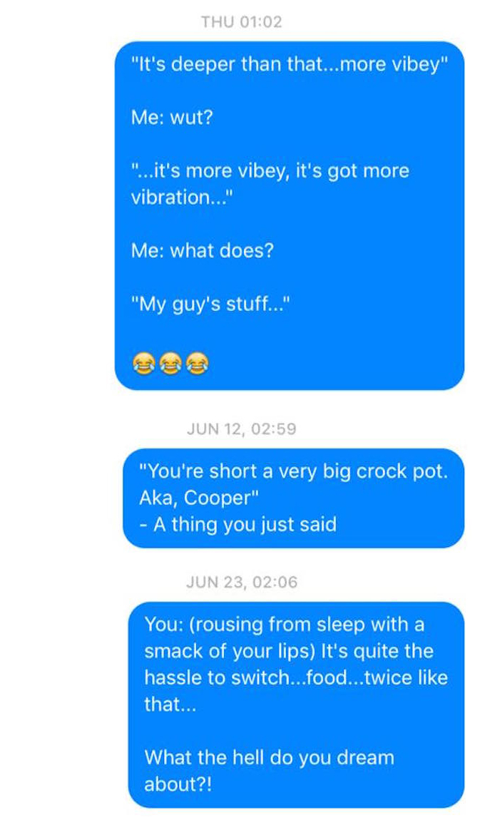 Wife Texts Husband All The Bizarre Things He Says in His Sleep (8 pics)