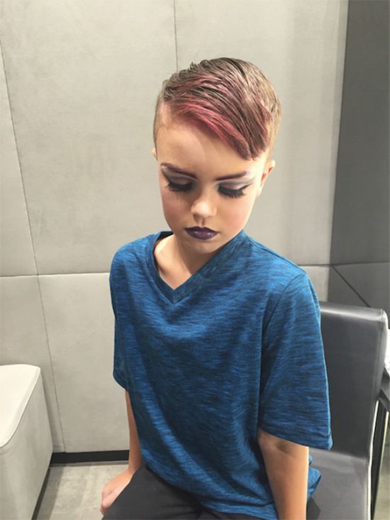 Mom Buys Makeup Lesson For Her 8 Year Old Son (4 pics)