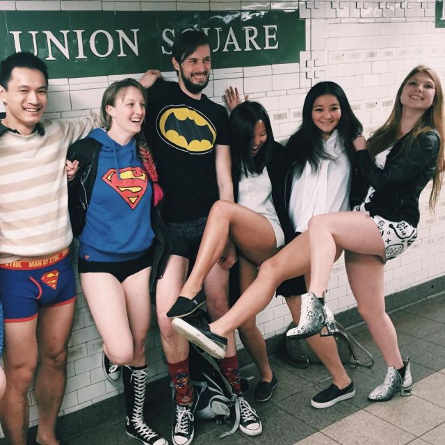 Travelers Strip Down To Their Underwear For No Pants Subway Ride Day (24 pics)