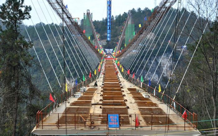 Here's An Aerial View Of The World's Highest Glass Suspension Bridge (6 pics + video)