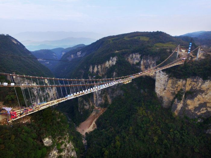 Here's An Aerial View Of The World's Highest Glass Suspension Bridge (6 pics + video)