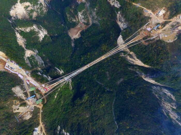 Here's An Aerial View Of The World's Highest Glass Suspension Bridge (6 pics + video)